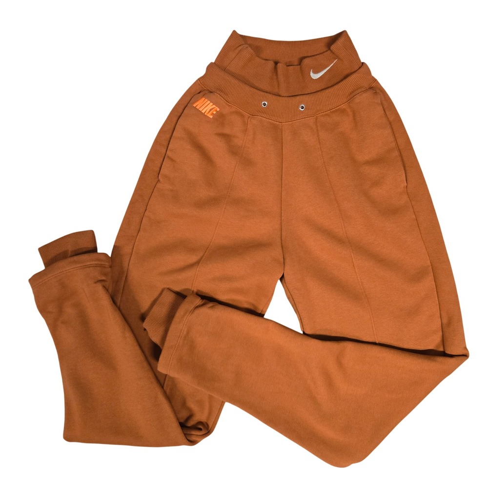 Nike Icon Clash Fleece High Waisted Joggers Sweatpants Burnt Orange Women's XS